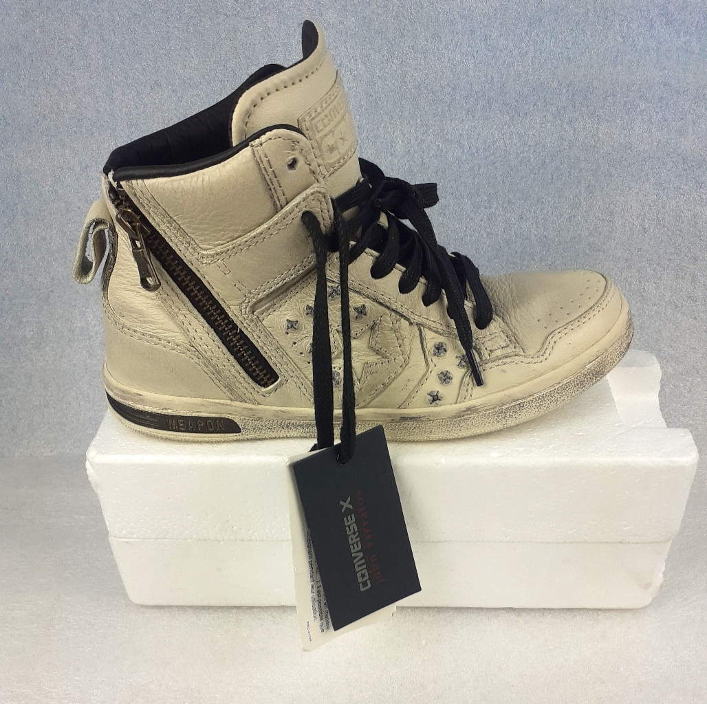 Converse X John Varvatos All Star Weapon Zip Gothpunk 100%Leather Sneaker 5 Rare